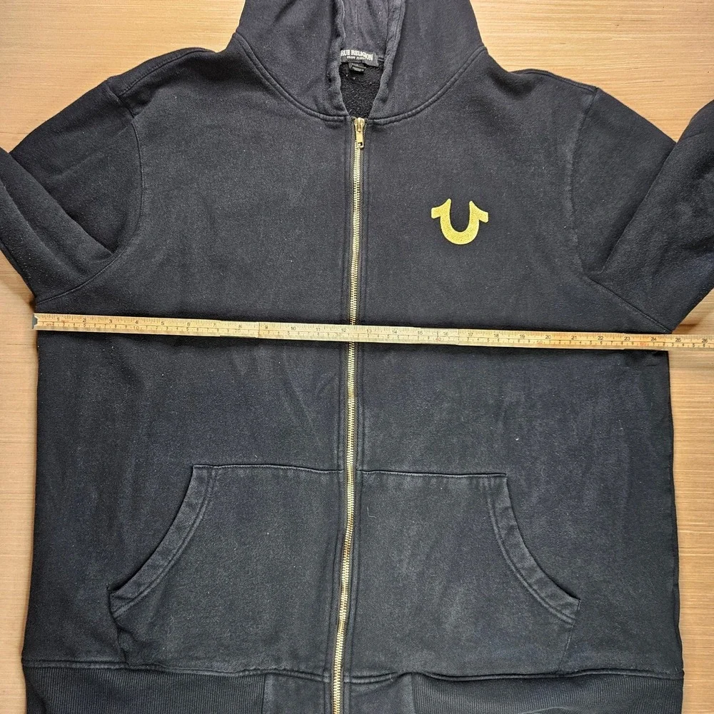 True Religion Mens Horseshoe Logo‎ Full Zip Hoodie Black XXXL Big Tall  Casual